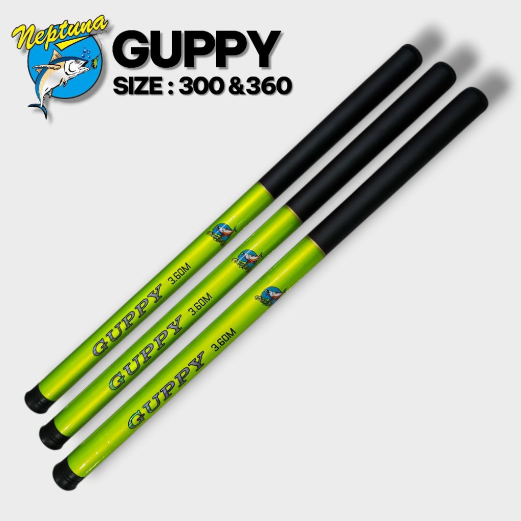 Joran Tegek Neptuna Guppy Fiber Ruas Pendek Spek Lentur
