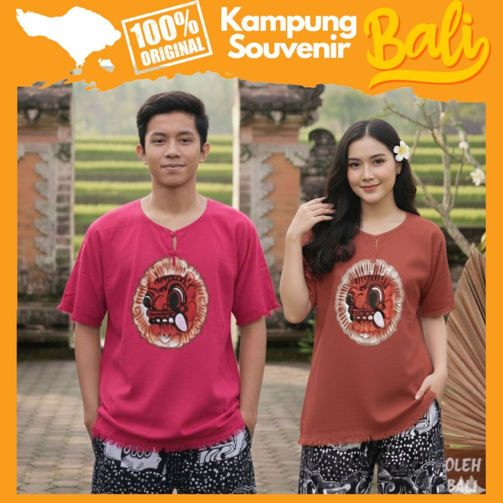 Kaos Baju Barong Lukis Bali Jumbo Rayon Adem Pria Wanita Oleh Oleh Khas Bali Original