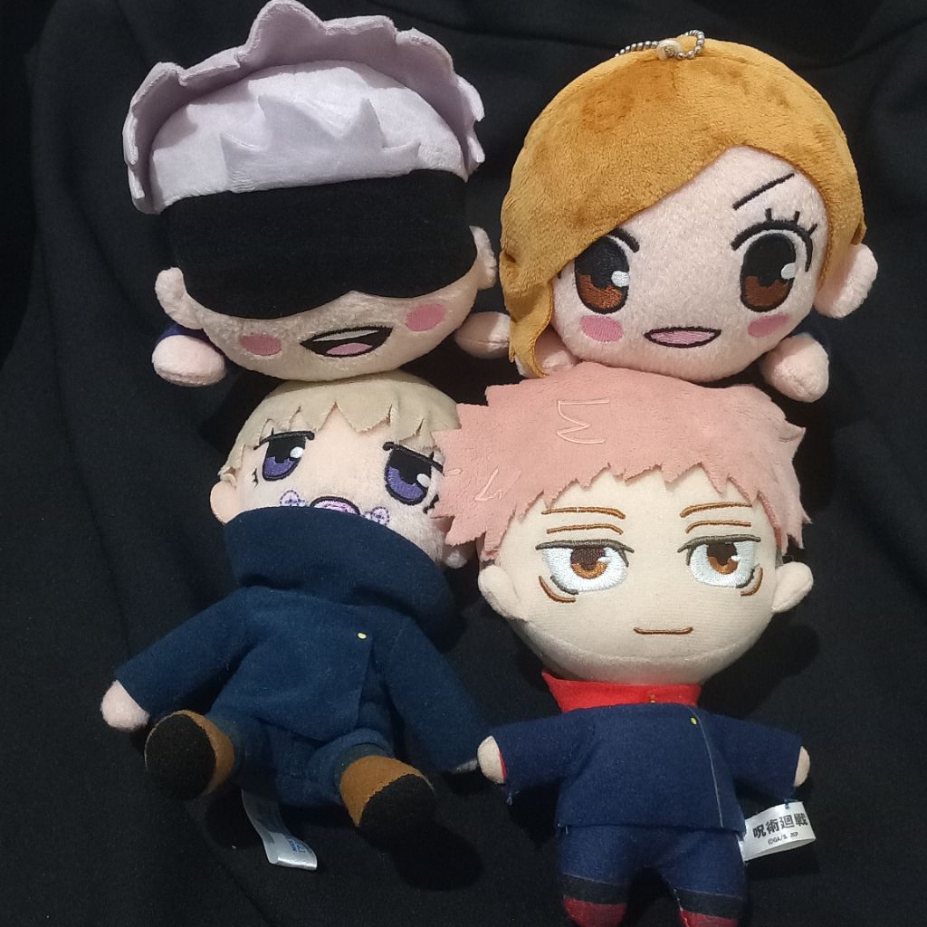Jujutsu Kaisen Official Merchandise - Gojo Yuji Nobara Inumaki Plush Nesoberi Sega Boneka Karakter A