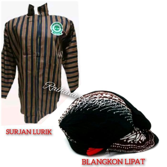 ORIGINAL SETELAN BAJU JAWA SOLO JOGJA PRIA SURJAN LURIK+BLANGKON LIPAT READY STOCK