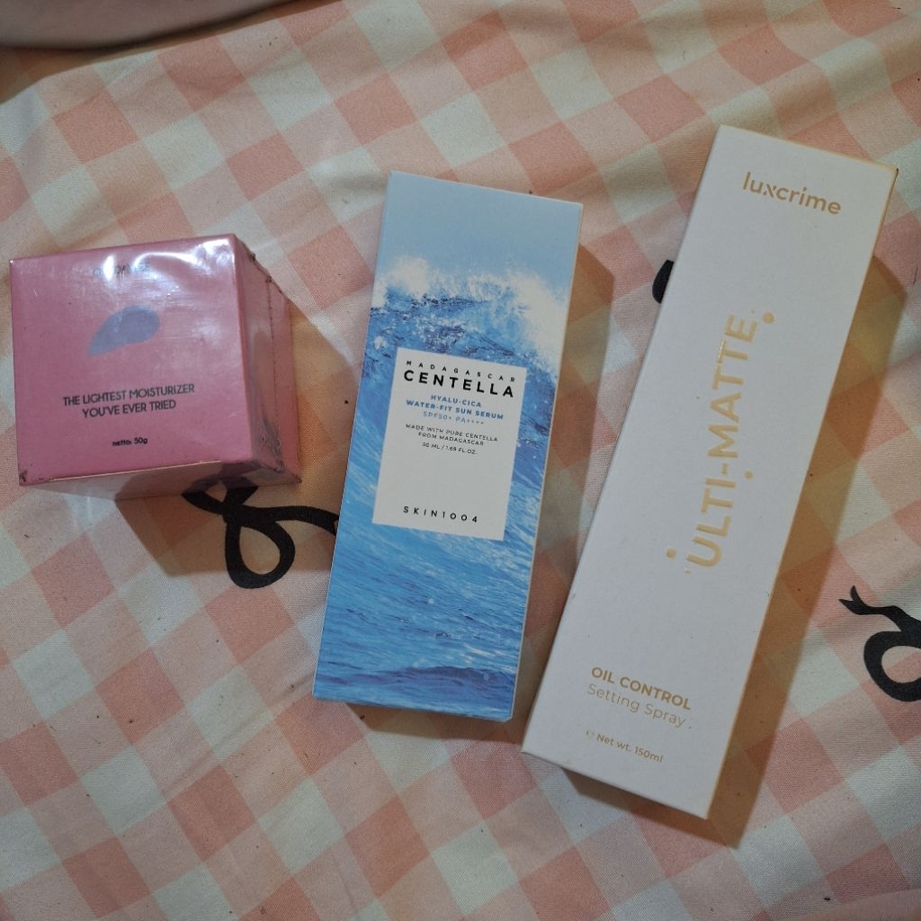 skincare segel (original/sealed) jual murCE exp 27/28 skin1004 sunscreen  ourdaylee moisturizer clou