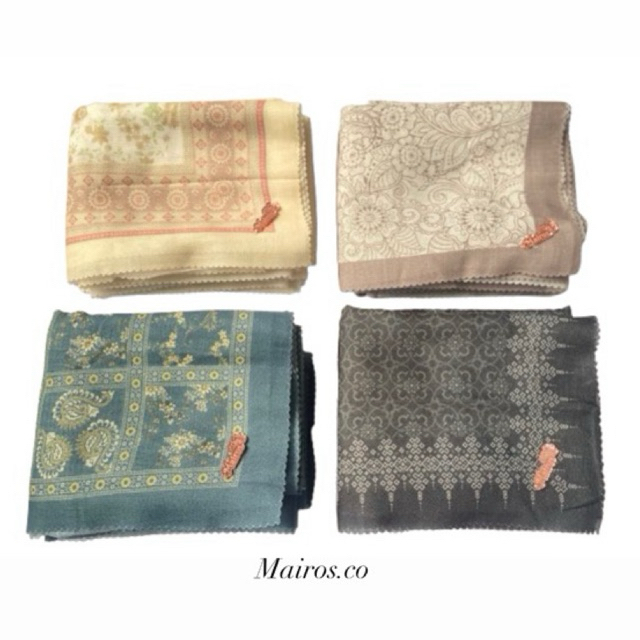 Mairos- Hijab Segiempat Voal Motif |Hijab Voal Printing| Segiempat motif| Hijab Voal Premium| FREE P