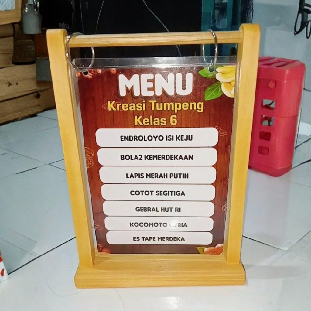 Stand Kayu Multifungsi | Tent Card & Display Menu Kekinian