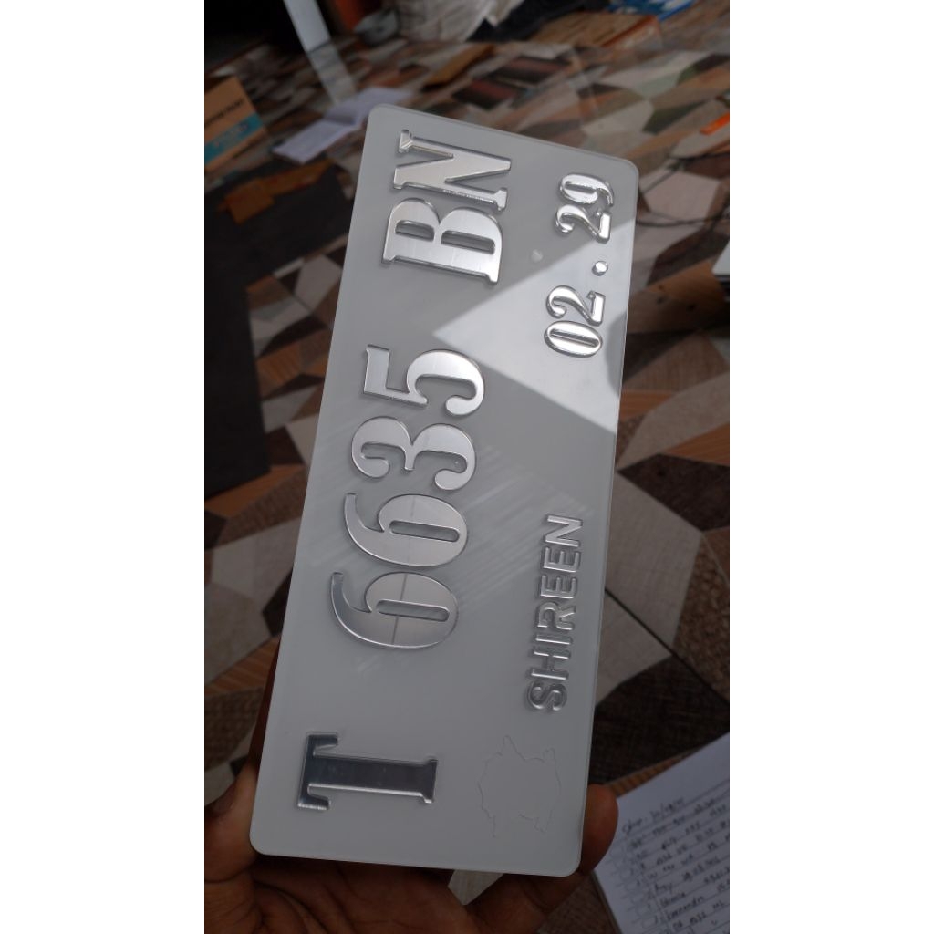 Plat Nomor Motor Akrilik / Plat Nomor Akrilik Huruf timbul