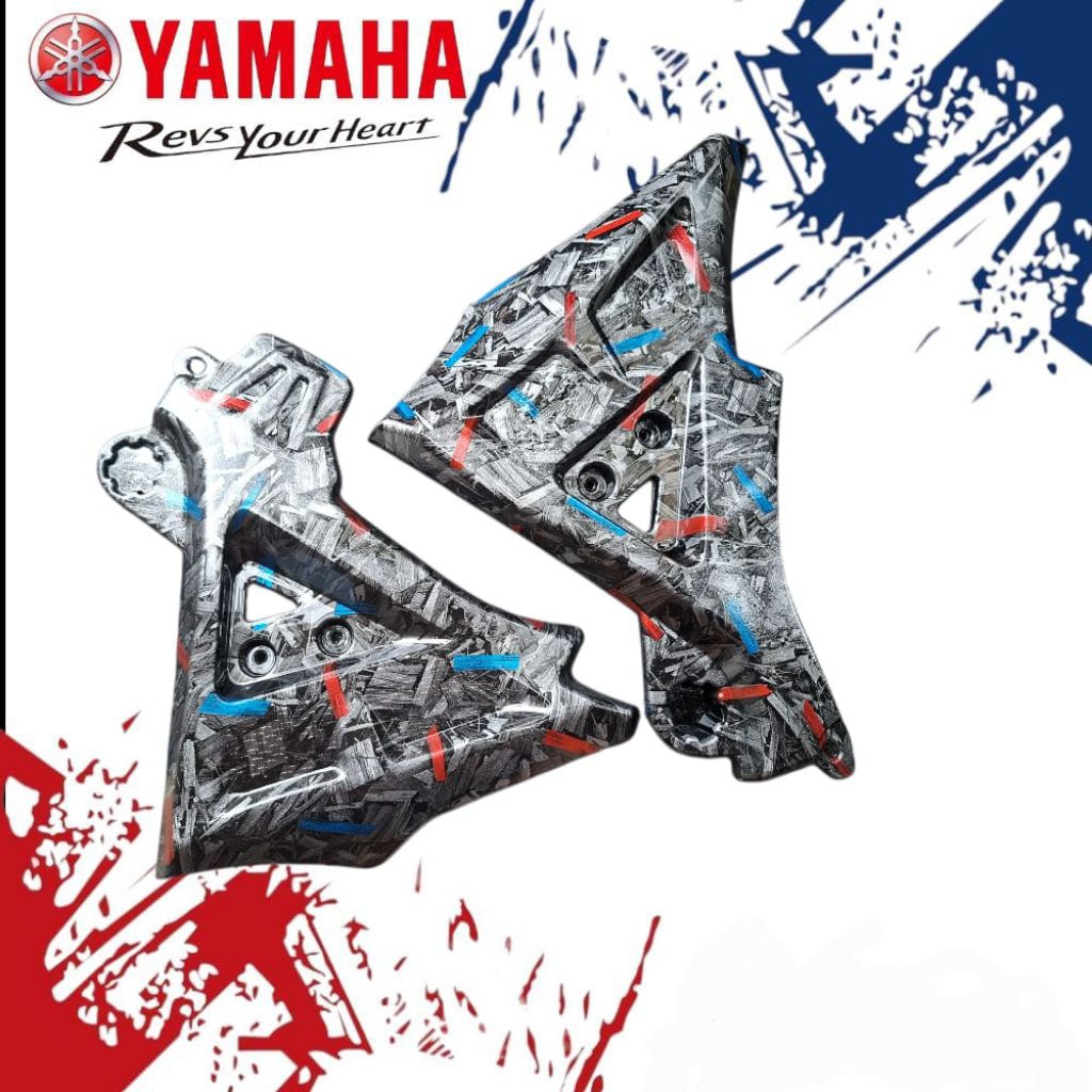 Yamaha Wr 155 Cover Pelindung Rangka Carbon FORGED  untuk WR155 - Pelindung Rangka Carbon FORGED BLU