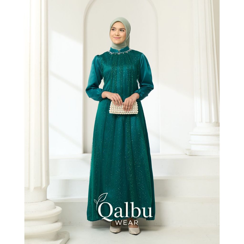 GAMIS ELENA | DRESS PESTA MEWAH PAYET BRUKAT SATIN PREMIUM | Baju Kondangan Lamaran Elegan Lebaran 2