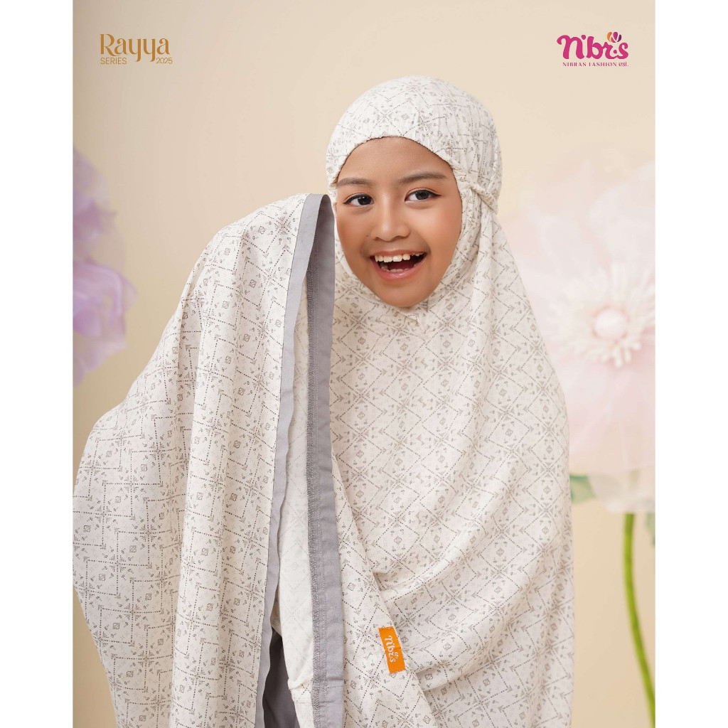 Nibras Mukena Anak Putih Rayon & Pieces Dye Katun | NMA 12 & Naisha Prayer Set Kids
