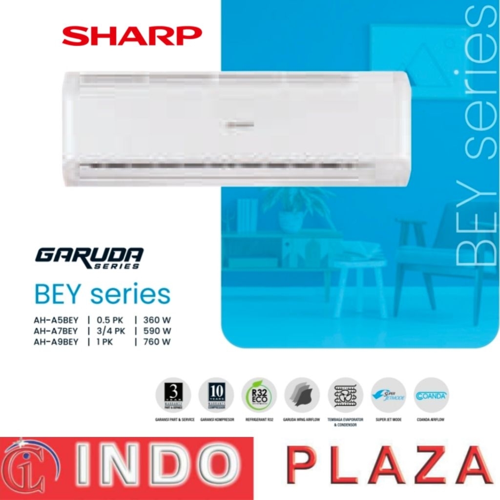AC SHARP 1/2 PK INDONESIA GARUDA SERIES ANTI KARAT AH-A5BEY (MEDAN)