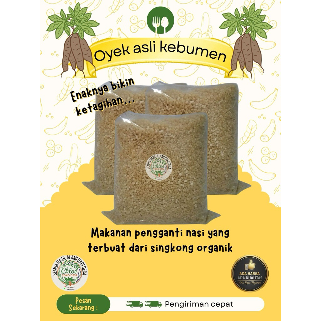 1kg oyek/ Tiwul di buat dari singkong organik kualitas super premium oyek kebumen