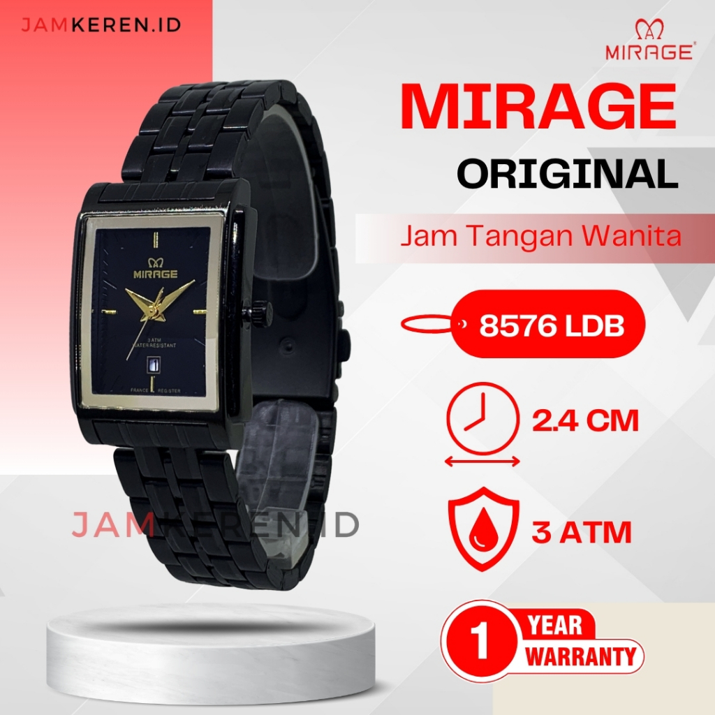 Mirage - Jam Wanita Elegan Mewah - Jam Tangan Mirage Wanita - 8576 LD Original 100% Garansi Resmi