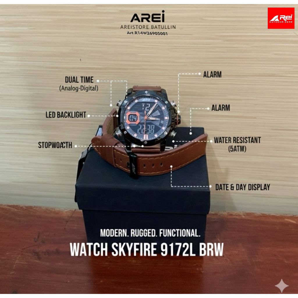 JAM TANGAN SKYFIRE BLACK 2690