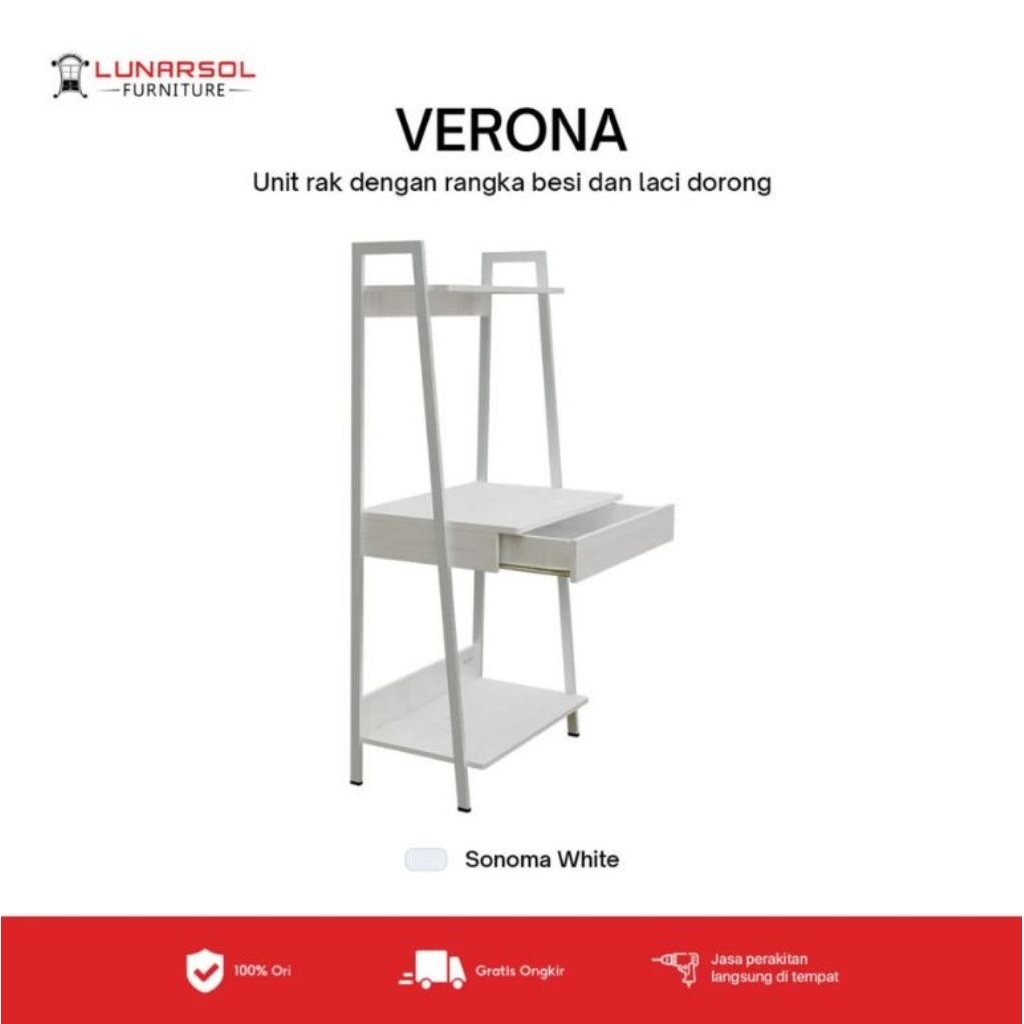 verona meja belajar rangka besi minimalis