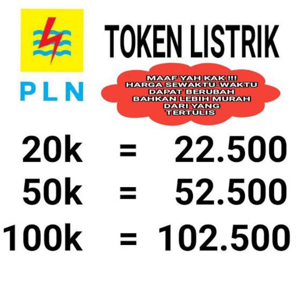 PROMO TOKEN LISTRIK | PULSA LISTRIK | PULSA | TOKEN PLN
