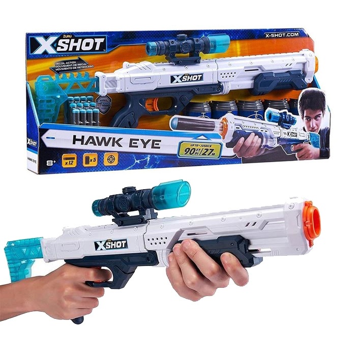 ZURU X-Shot Excel Hawk Eye | X-Shot Scope | 5 Cans & 12 Darts