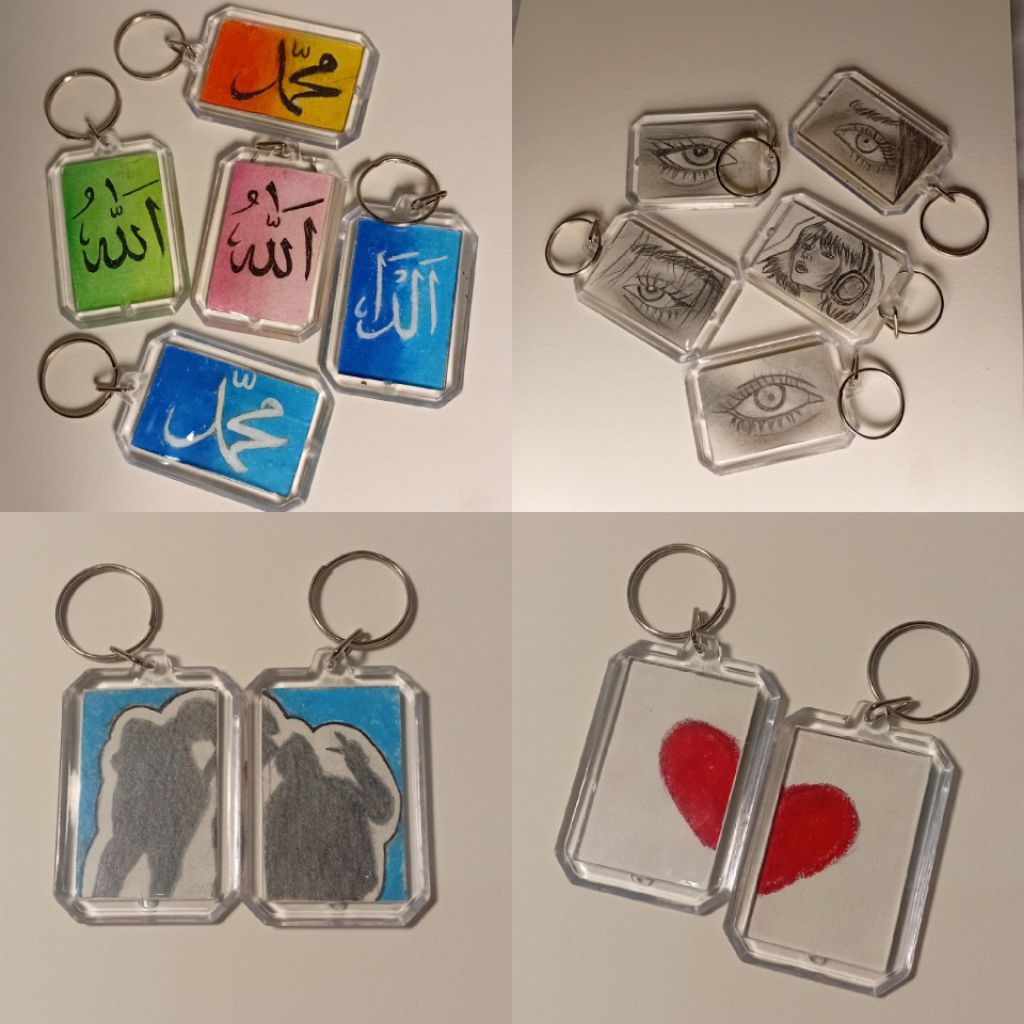 Custom Keychain Aesthetic | Nama / Kaligrafi / Mata / Wajah / Couple