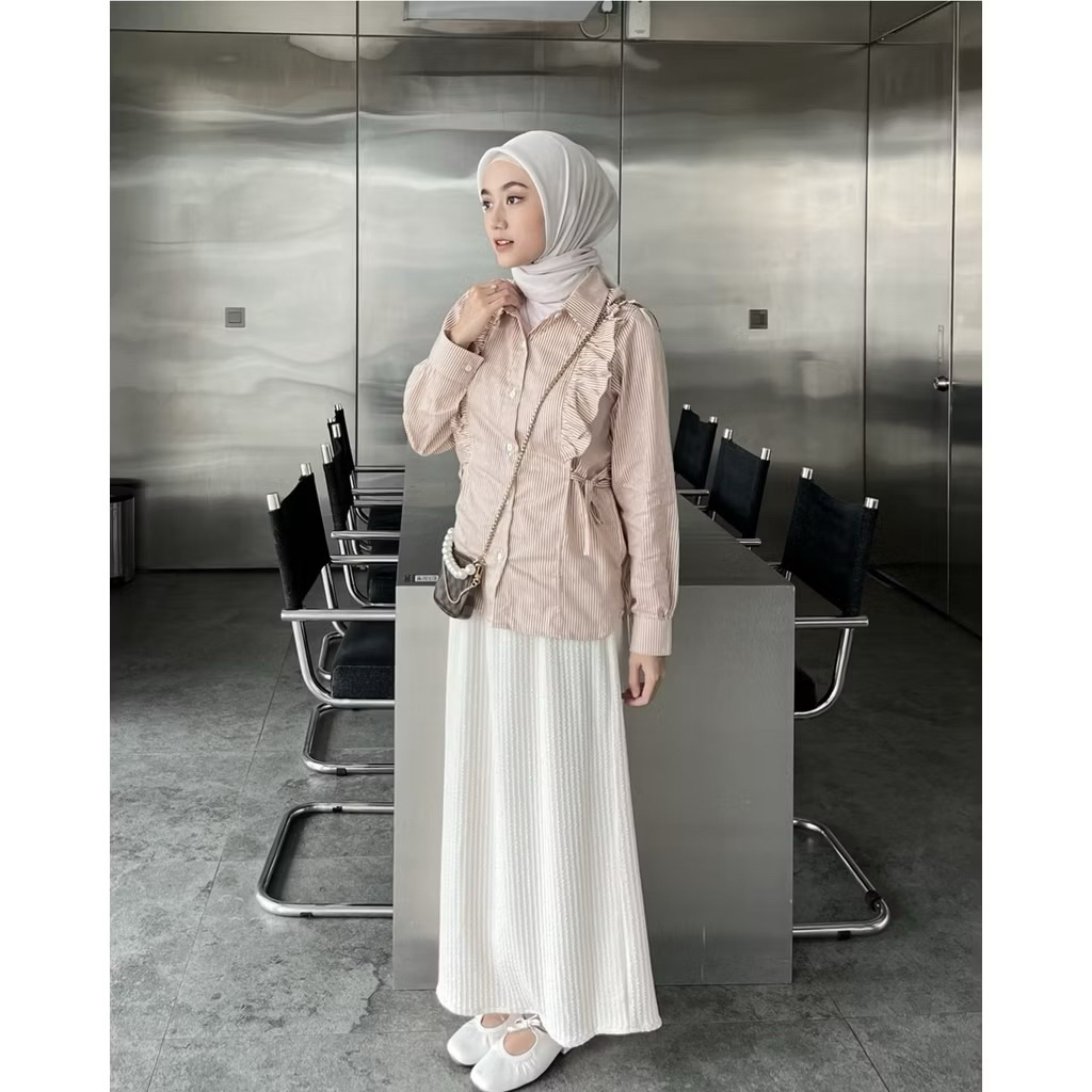 Baru New Rok Span Pattern tdk nerawang- Broken White/Putih Tulang