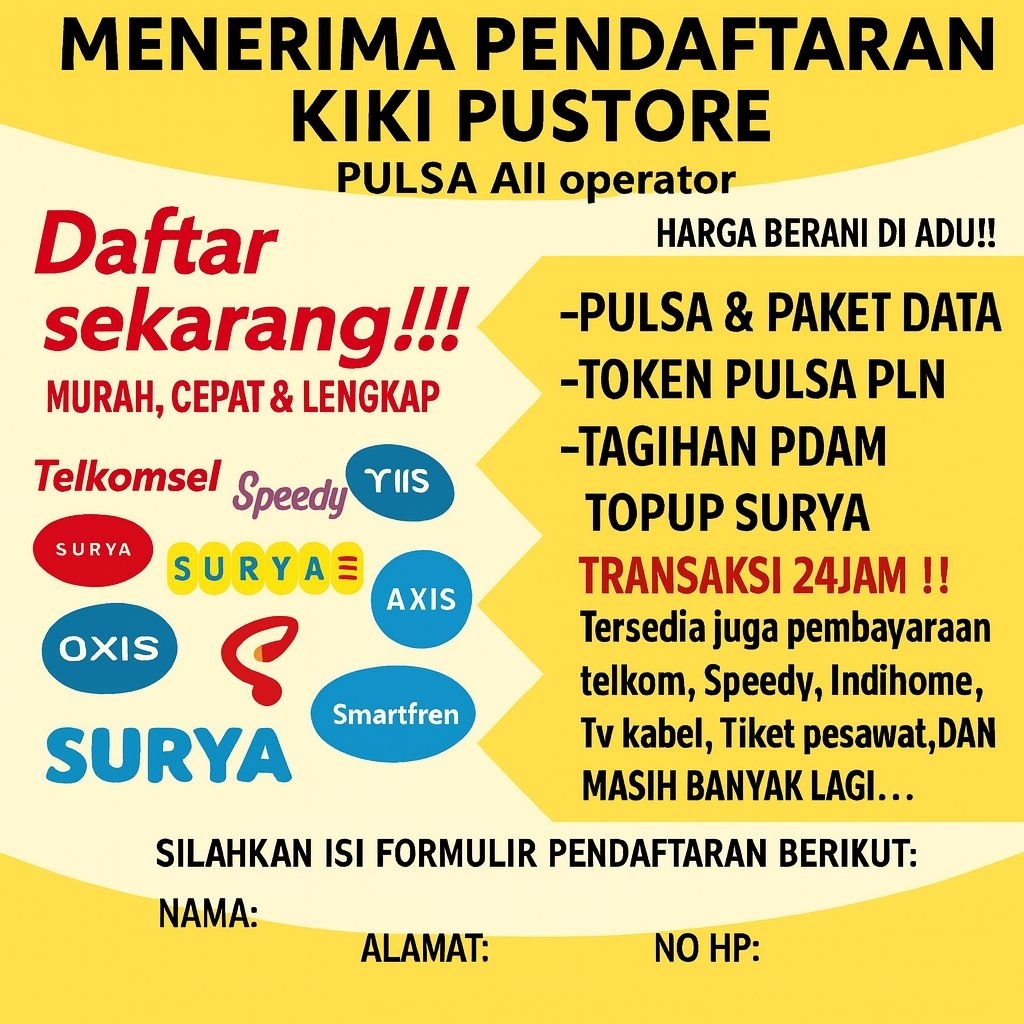 PENDAFTARAN AGEN PULSA ALL OPERATOR