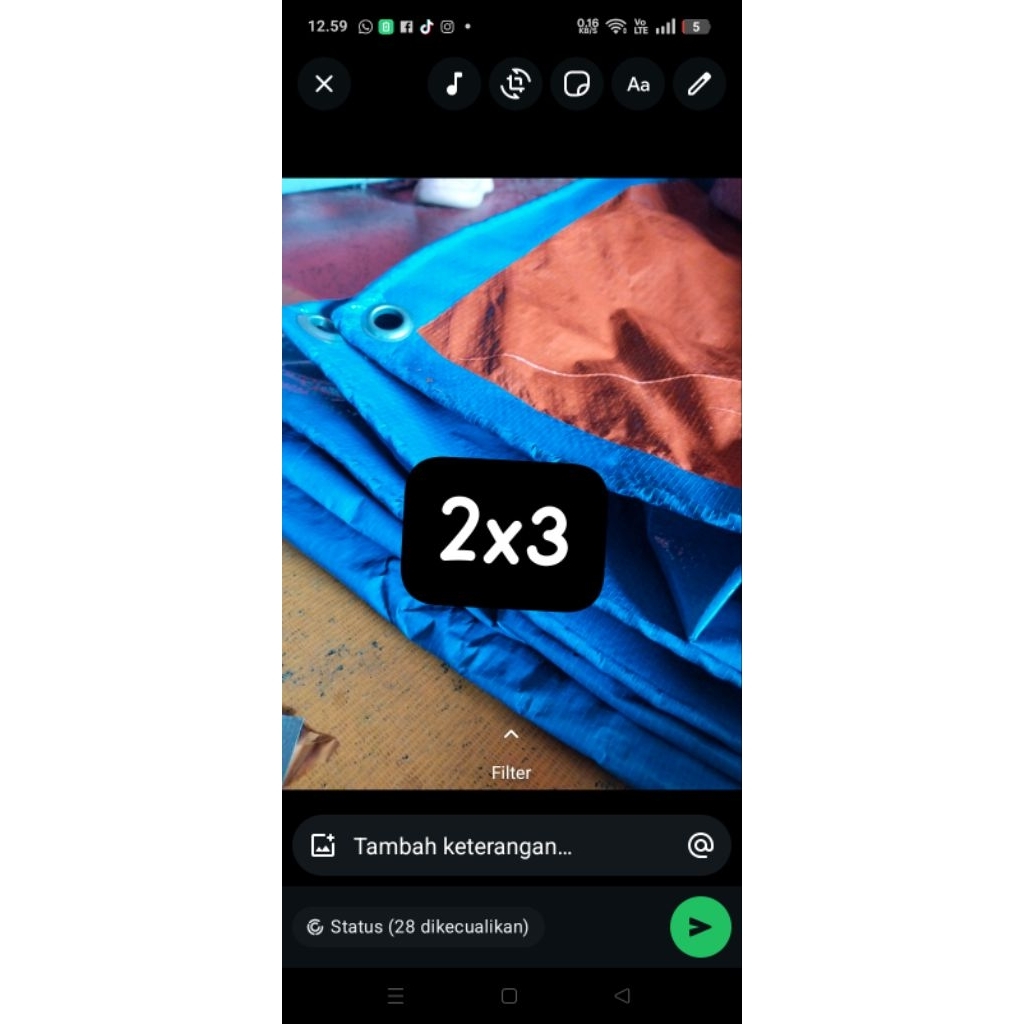 Terpal A5 2x3,Terpal lembaran, Terpal plastik