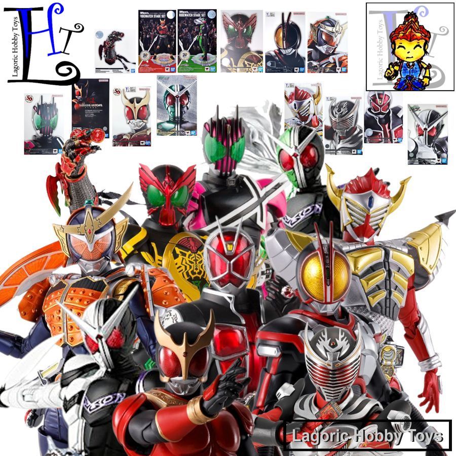 SHF Kamen Rider Bandai Mix Varian LHT 3 (Heisei Era) Mainan Figure Original (SS Kuuga Ryuki Faiz 555
