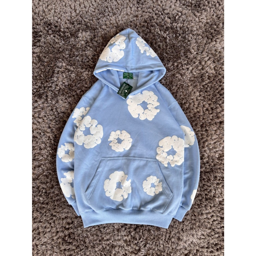 Uk Drip Hoodie Dnm Trs Flower Foam Cotton Wreats Y2k Hip Hop Premium