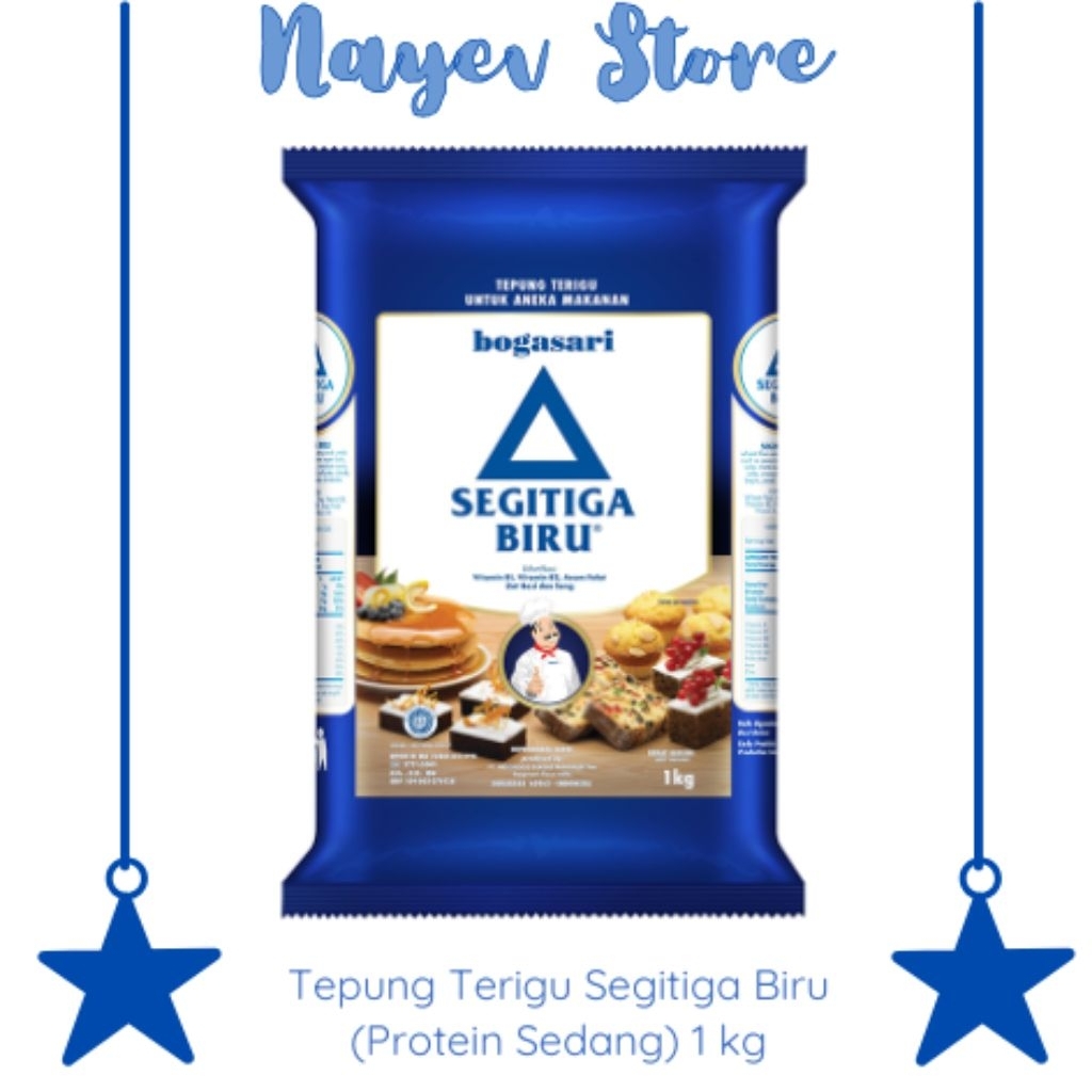 [NAYEV] Tepung terigu SEGITIGA BIRU 1 kg Tepung terigu protein sedang