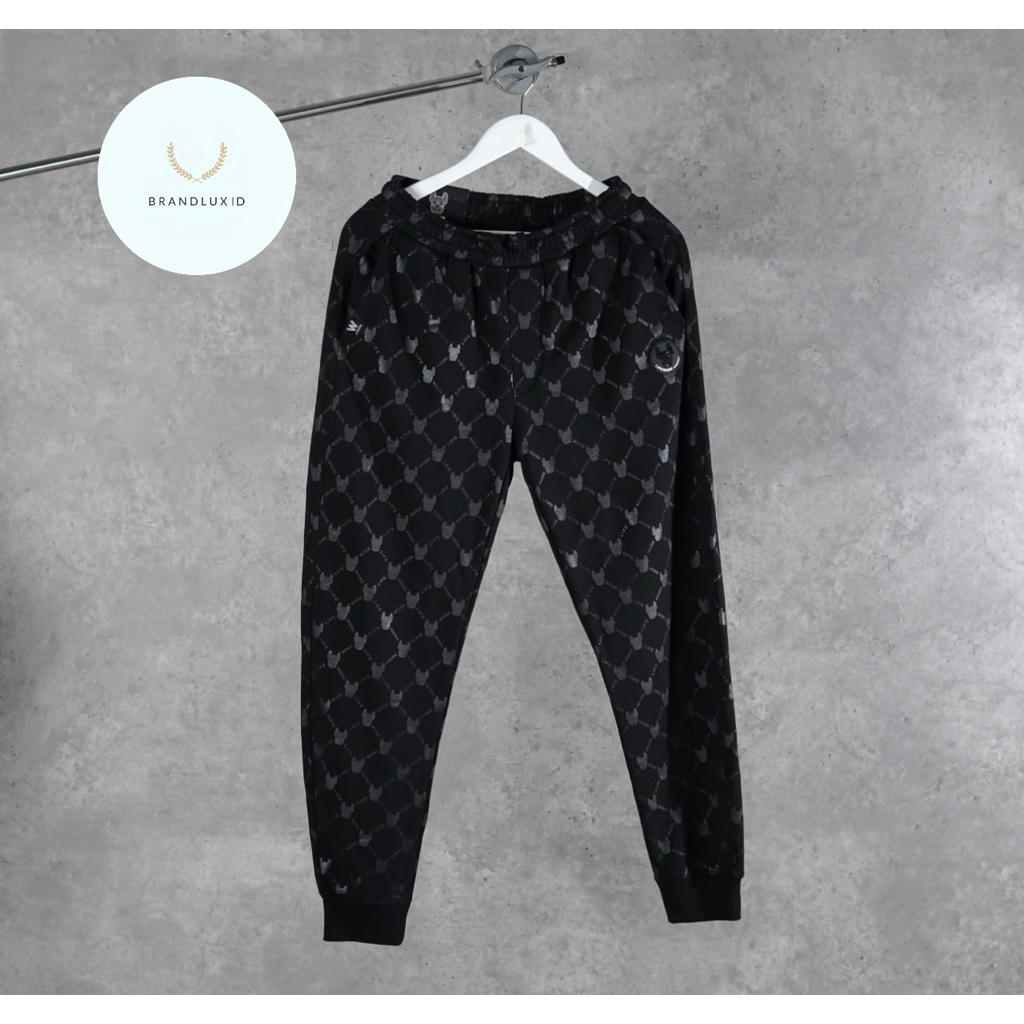 Life Work Radog Pocket Monogram Grey White Jogger Pants in Black