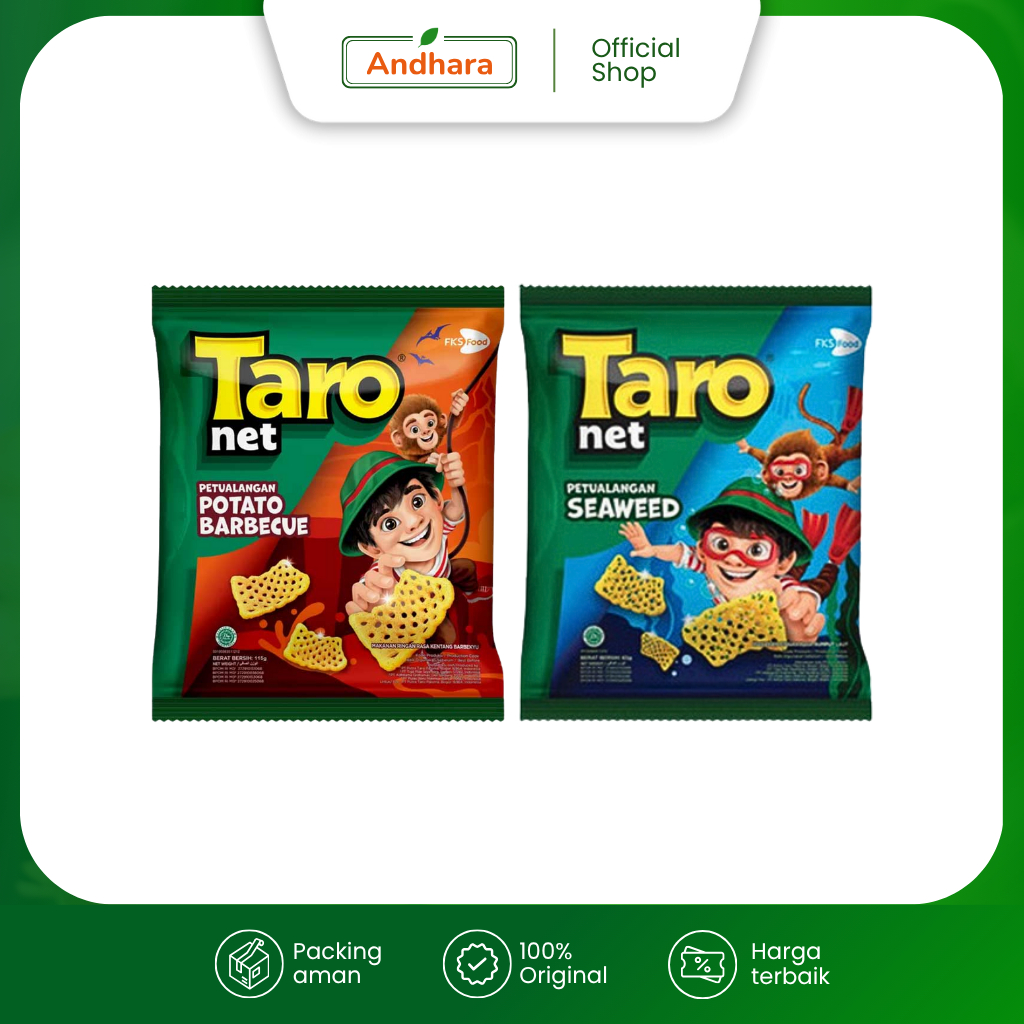 TARO NET 62gr - Snack Jaring Premium Gurih Renyah Kemasan Besar BPOM Halal