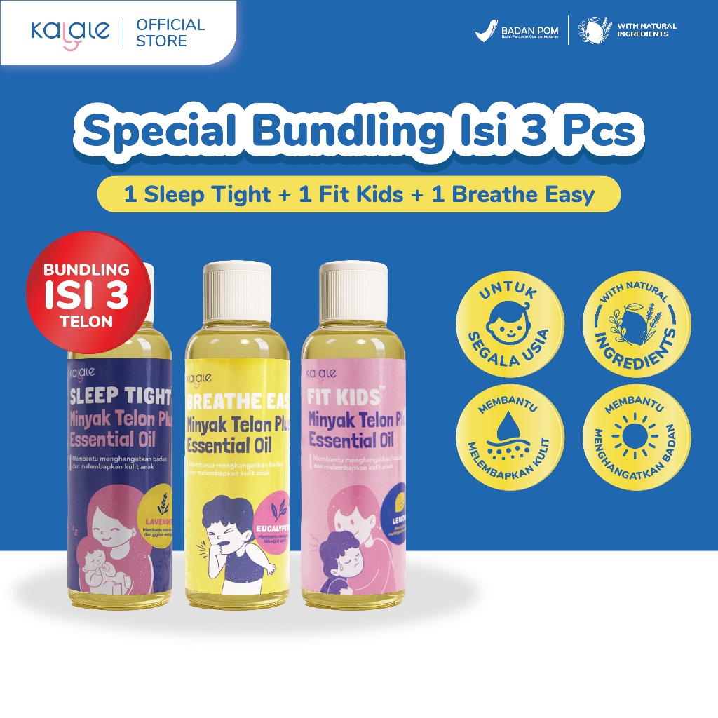 Kalale - Bundle 3pcs Minyak Telon Bayi Plus Essential Oil - Aromatic Telon Baby Oil