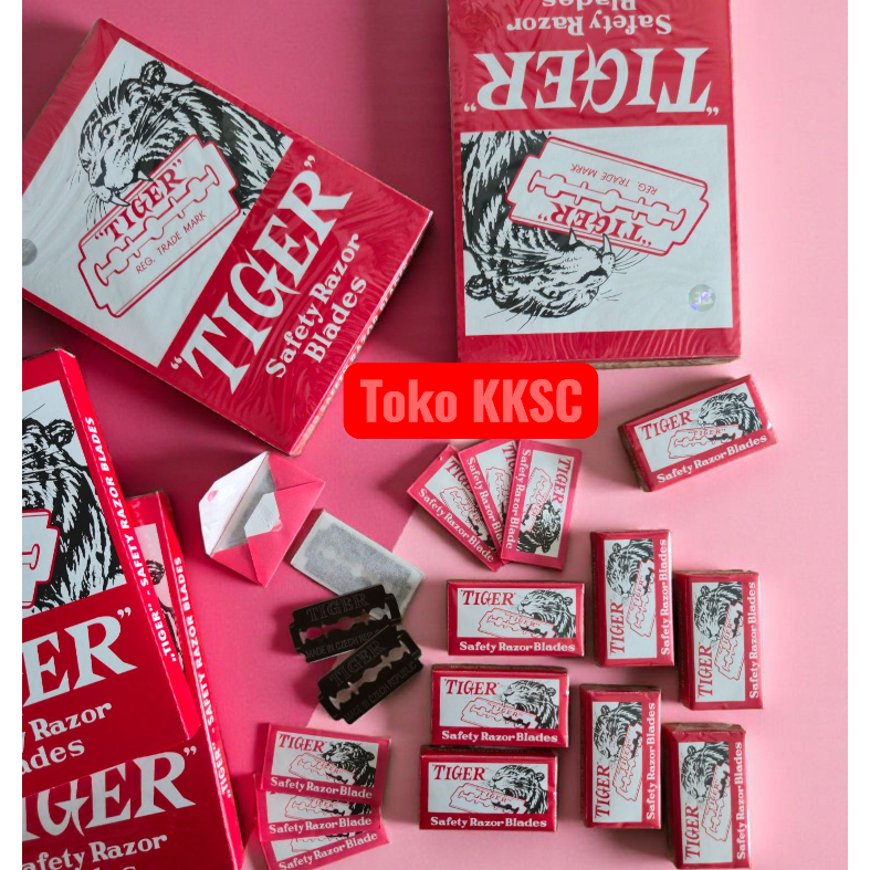 SILET TIGER ORIGINAL ISI 10 PACK x 10 PCS ORIGINAL/ASLI 100% TIGER PISAU SILET