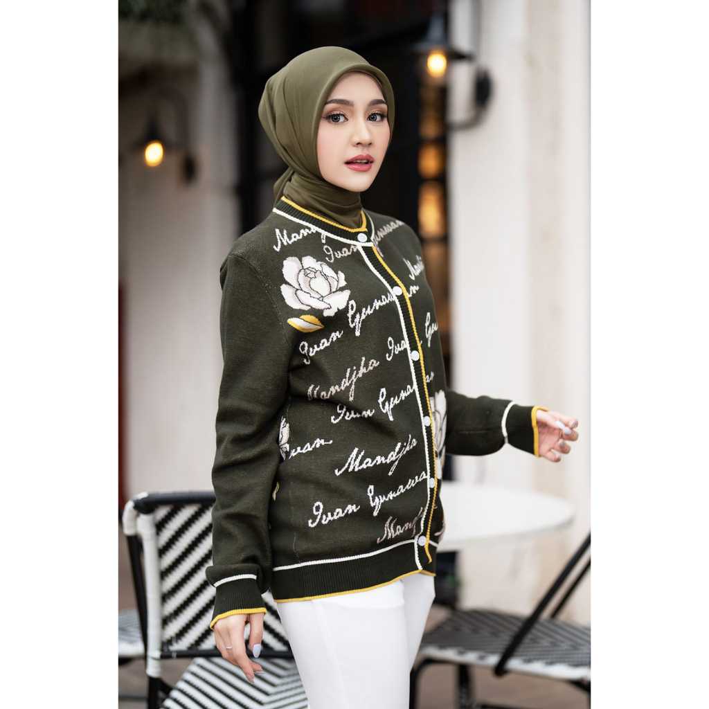 MANDJHA-ALICE LIGHT GREEN-ATASAN WANITA-BLOUSE SWEATER-BY IVAN GUNAWAN