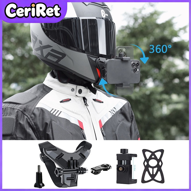 Aksesoris Kamera Action Helm Chin Mount - Holder Universal GoPro Xiaomi Yi Osmo Motor
