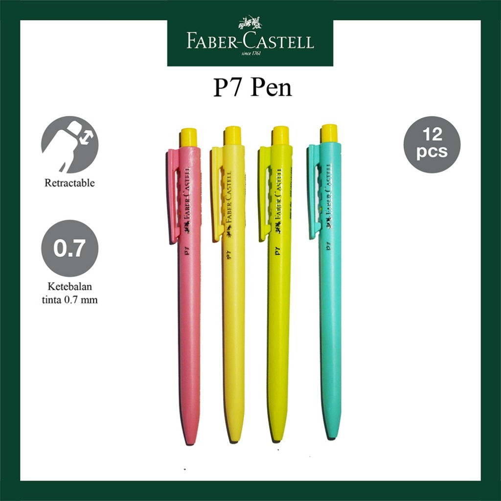 Faber-Castell Ballpoint P7 Semi Gel Black Ink Mix Barrel
