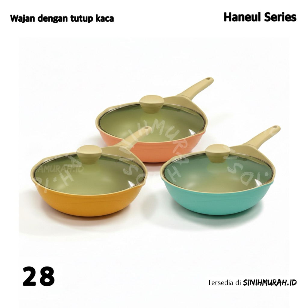 Wok Pan 28 NUPON Haneul Series PFOA FREE LFGB termasuk Tutup Kaca