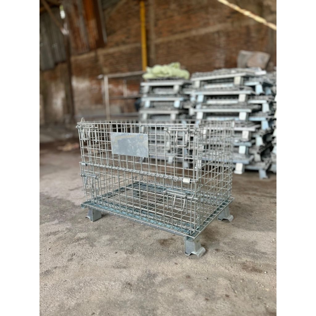 Pallet Mesh / Keranjang Besi Lipat / Troli besi / Trolley besi Kuat / Pallet Mesh Ukuran 800 x 600 x