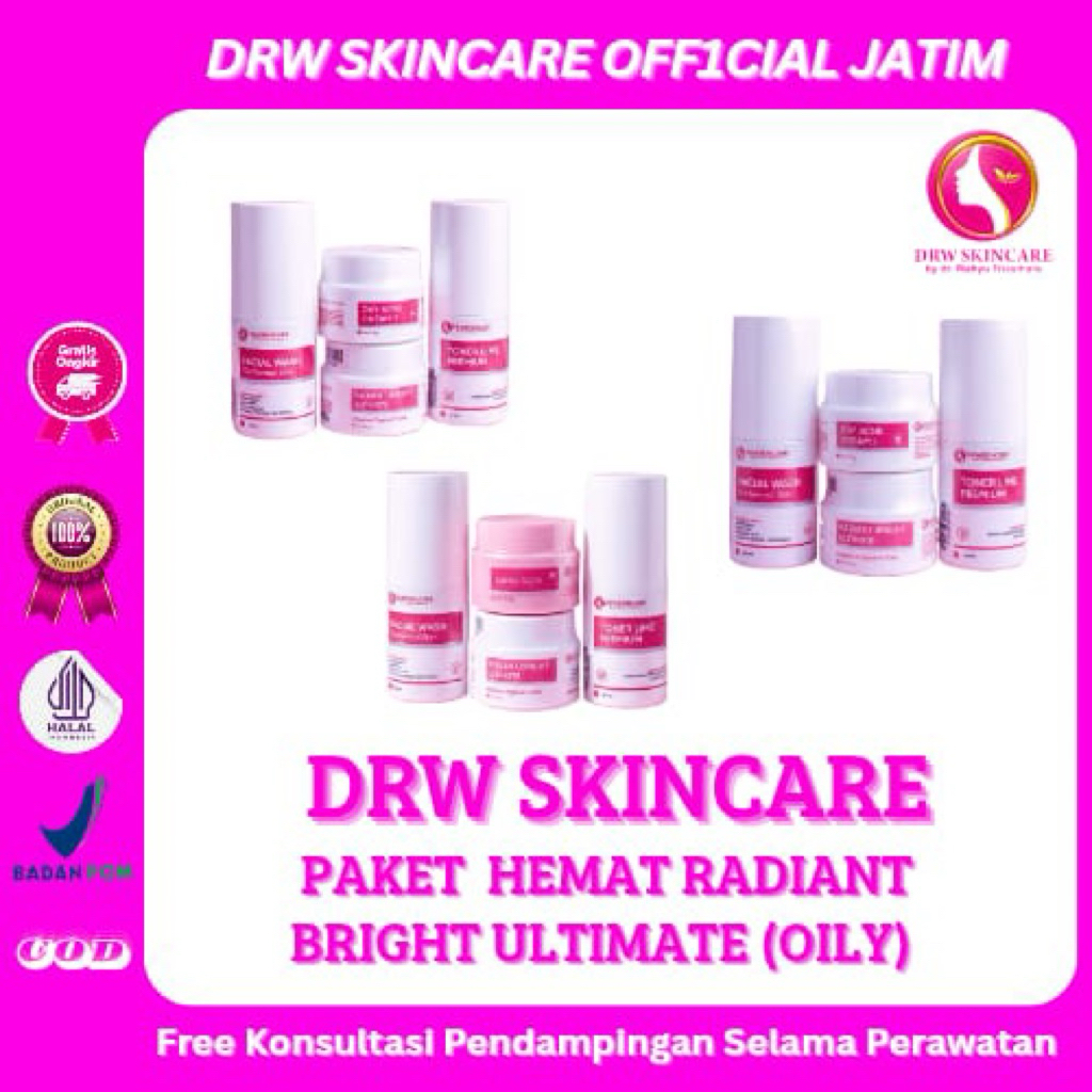 DRW SKINCARE PAKET HEMAT RADIANT ULTIMATE OILY | DRW Skincare Original | Perawatan Kulit Berminyak m