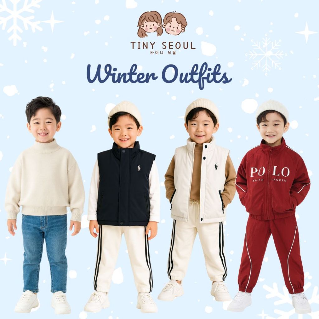 TINY SEOUL BOY WINTER OUTFIT EDITION - Baju Musim dingin Anak Laki Laki Jaket Winter Vest Rompi Ourd