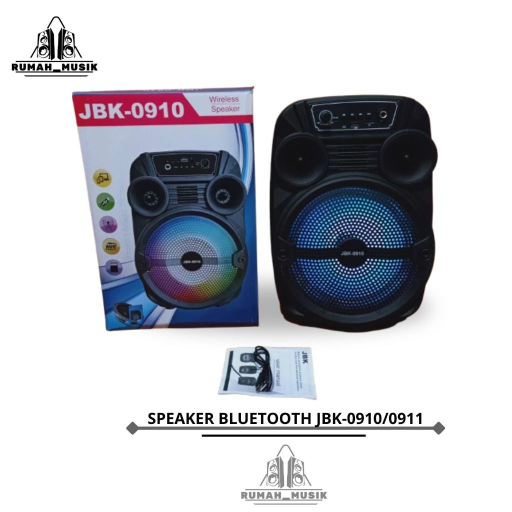 Speaker Bluetooth JBK-0910/0911 Full Bass LED NON MIC