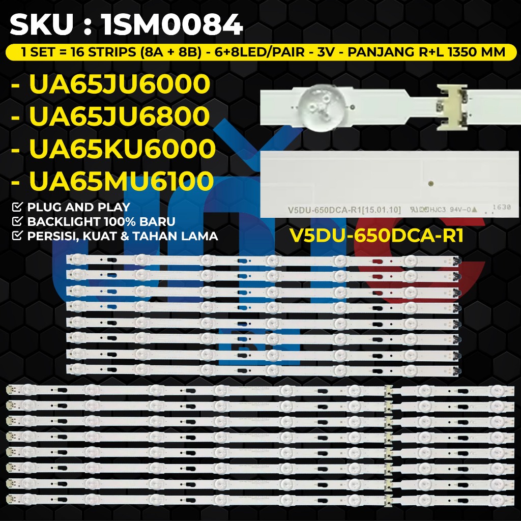 Backlight TV Samsung 65 Inch UA65JU6000 UA65JU6800 UA65KU6000 UA65MU6100 V5DU-650DCA-R1 BN96-39667A