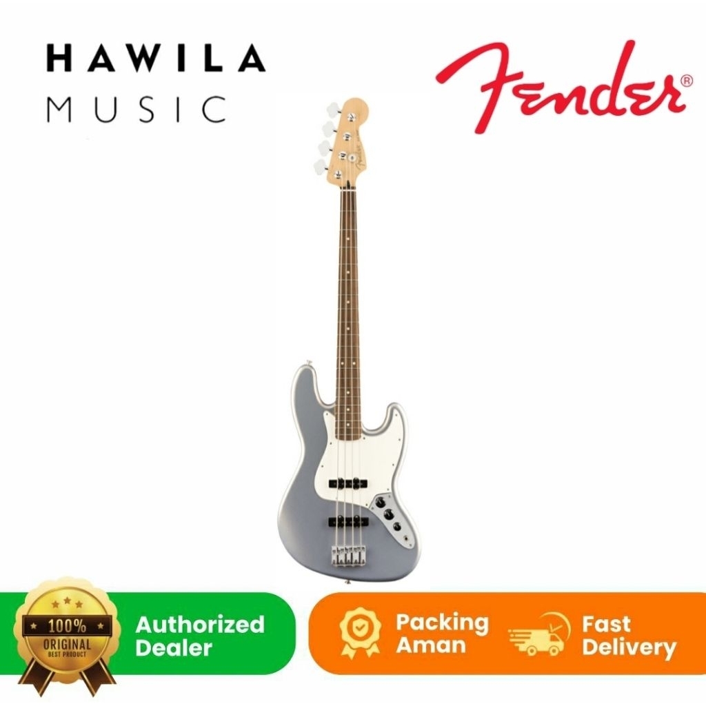 Gitar Bass Elektrik Gitar Fender Player Jazz Bass Pau Ferro Silver