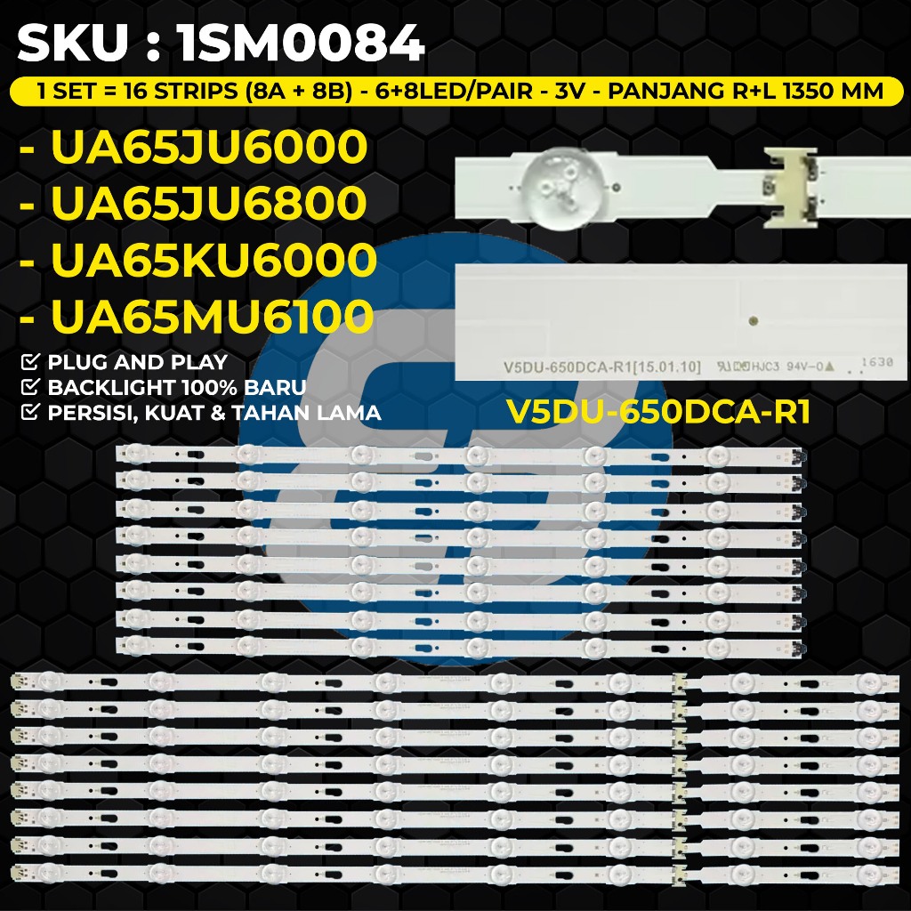 Backlight TV Samsung 65 Inch UA65JU6000 UA65JU6800 UA65KU6000 UA65MU6100 V5DU-650DCA-R1 BN96-39667A
