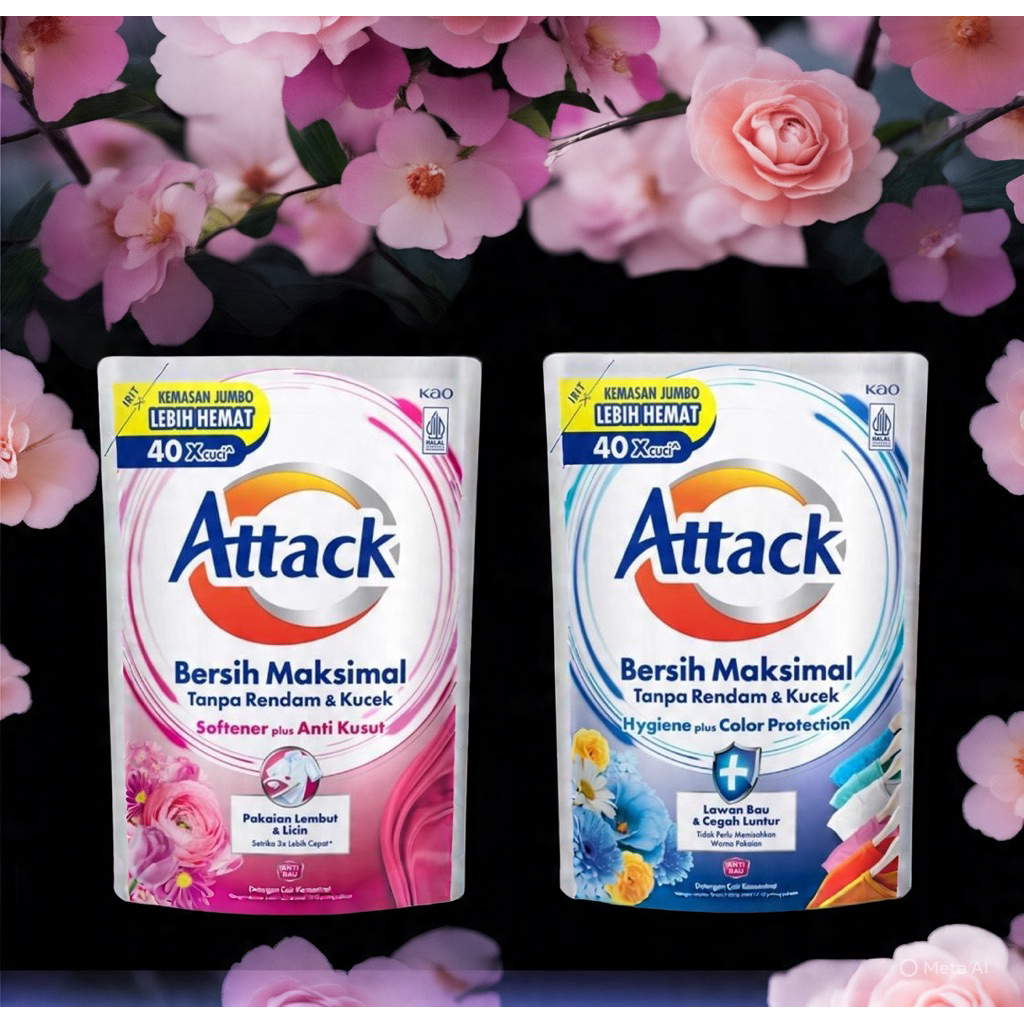 ATTACK DETERGEN CAIR MATIC PCH 1200 ML // ATTACK DETERJEN CAIR MESIN CUCI MATIC 1,2L