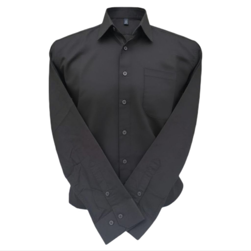 KEMEJA COWOK HITAM POLOS  COLO UOMO COLLECTION | LENGAN PANJANG & LENGAN PENDEK