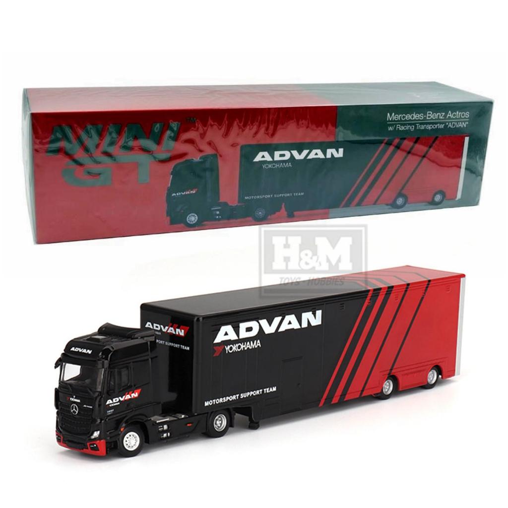 MINI GT Mercedes-Benz Actros w/ Racing Transporter / Mini GT Truck