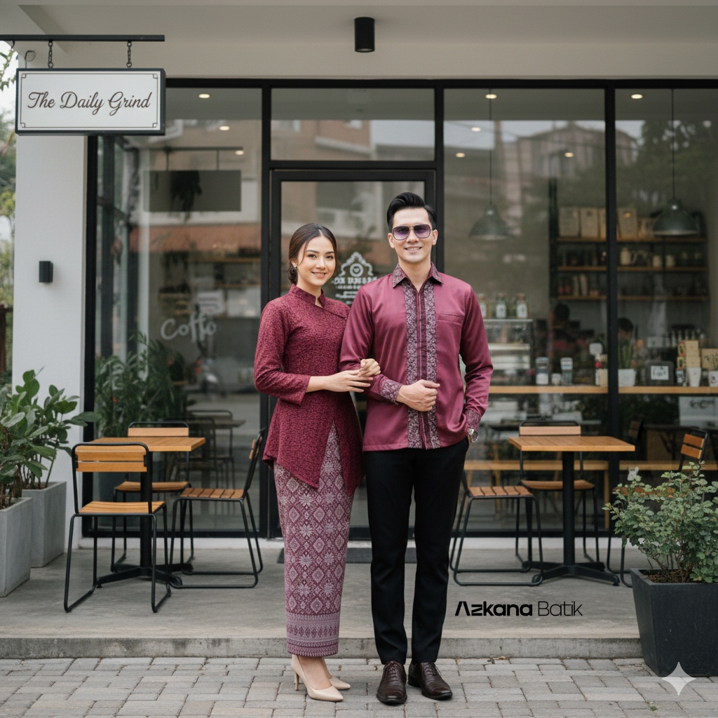 AZKANA BATIK - Couple Kebaya Janggan Fukuro Baju Pasangan Couple Batik Kondangan Tunangan Lamaran Ou