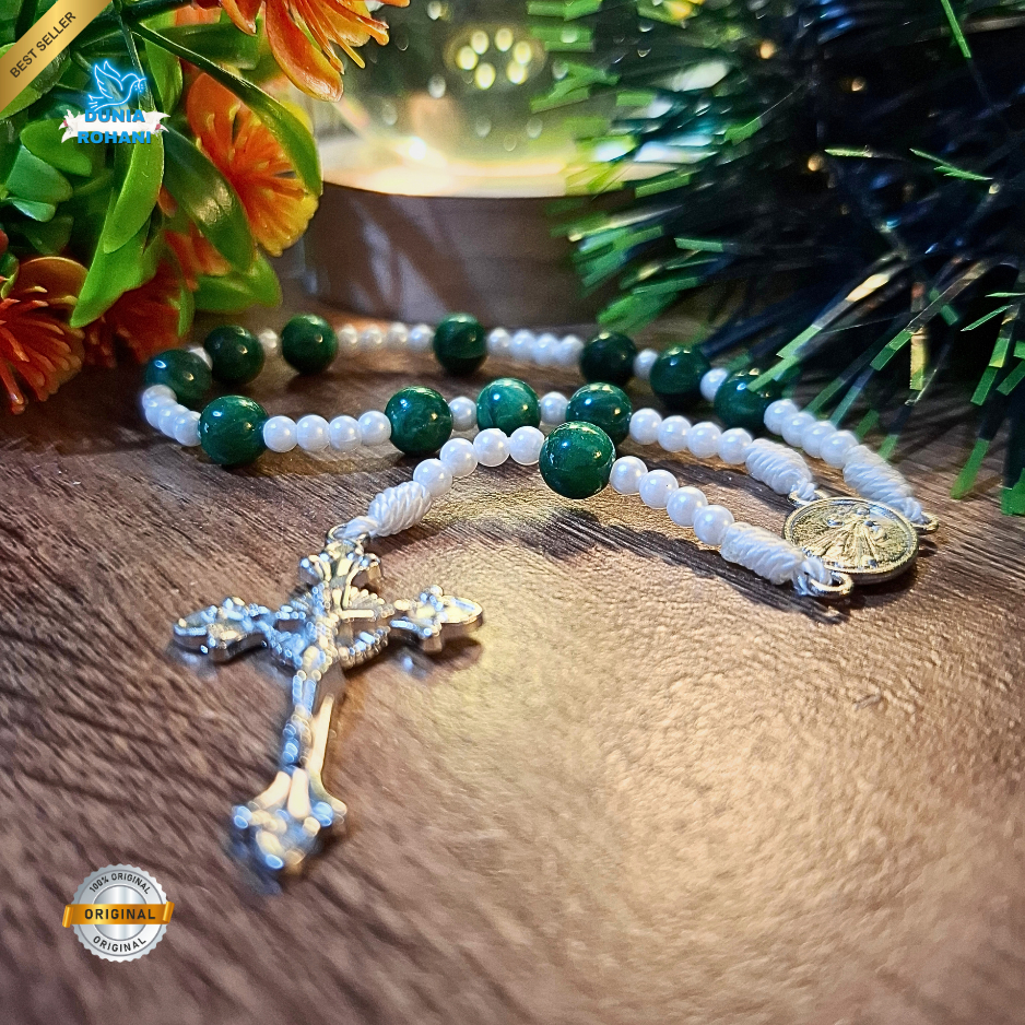 Rosario Novena Tiga Sala Maria Motif Marmer Hijau Bercorak