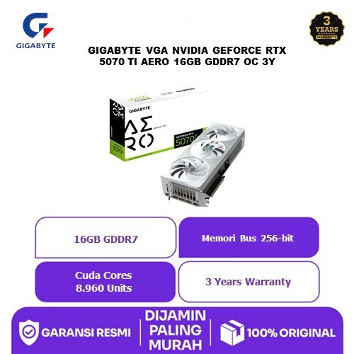 GIGABYTE VGA NVIDIA GEFORCE RTX 5070 TI AERO 16GB GDDR7 OC 3Y