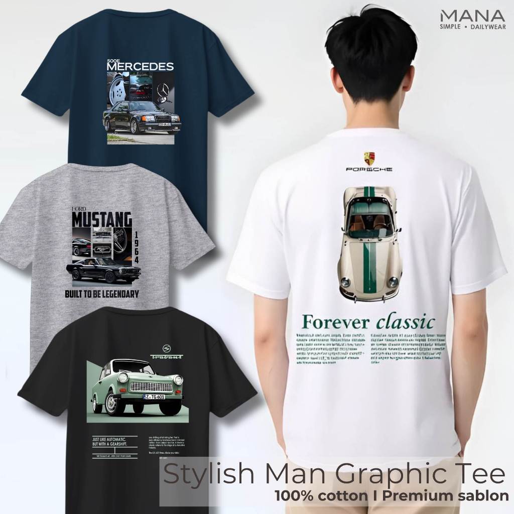 baju kaos pria cowok car mobil vintage racing keren- t shirt pria vintage mobil - kaos baju oversize