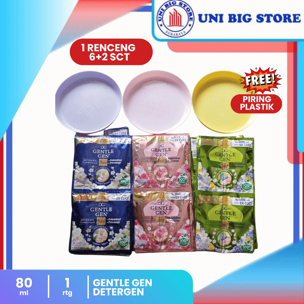 GG Gentle Gen Deterjen Cair Twin Pack 80 ml x 6+1 Sachet GentleGen