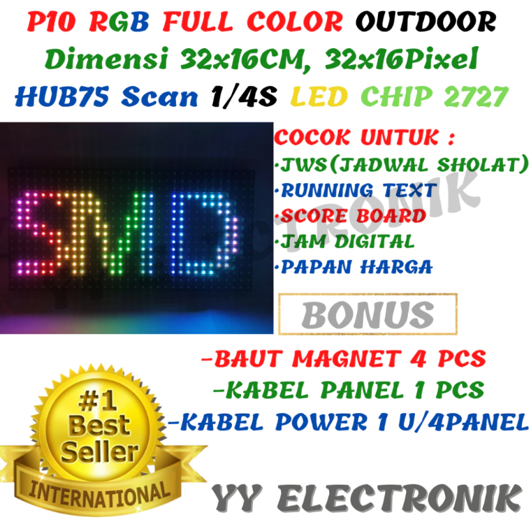 Panel Modul LED P10 RGB Fulloutdoor Scan 1/4 FULL COLOR SMD