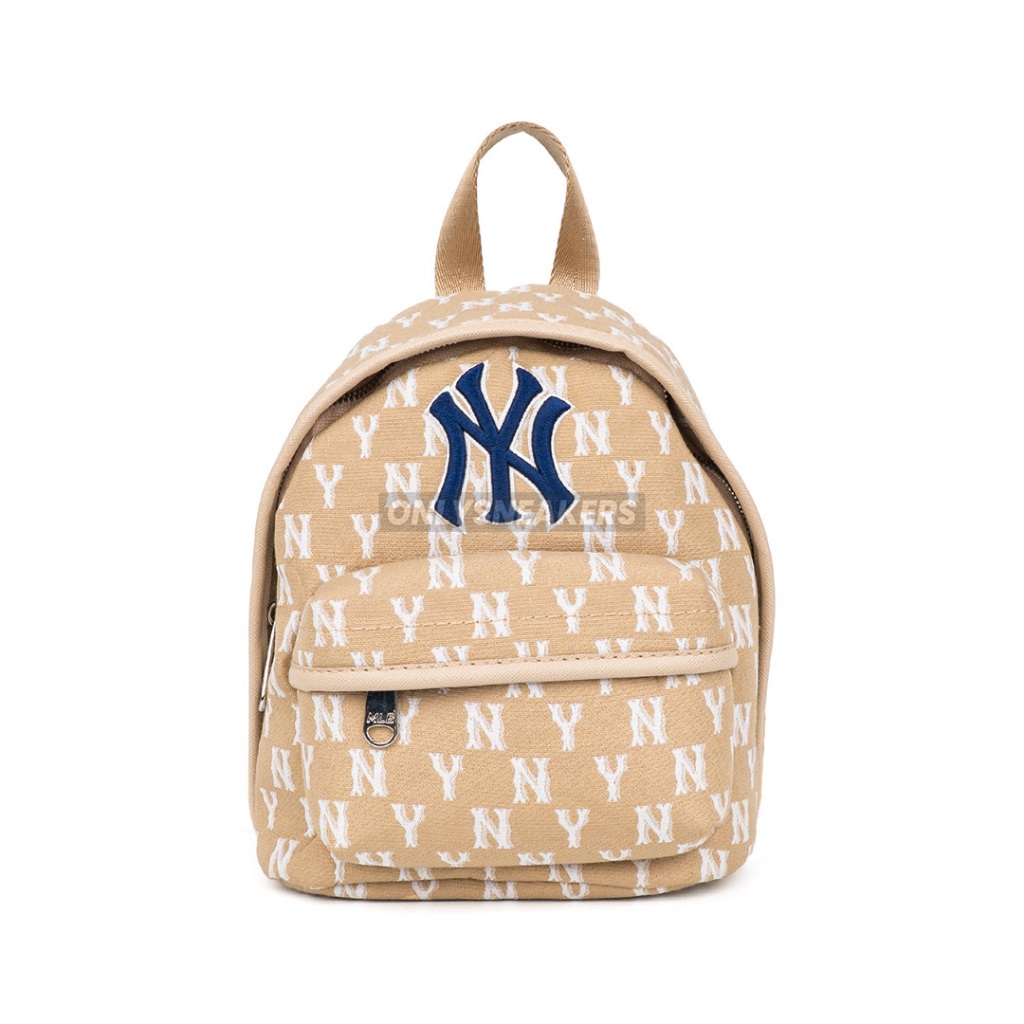MLB KOREA MONOGRAM MINI BACKPACK NEW YORK YANKEES BEIGE